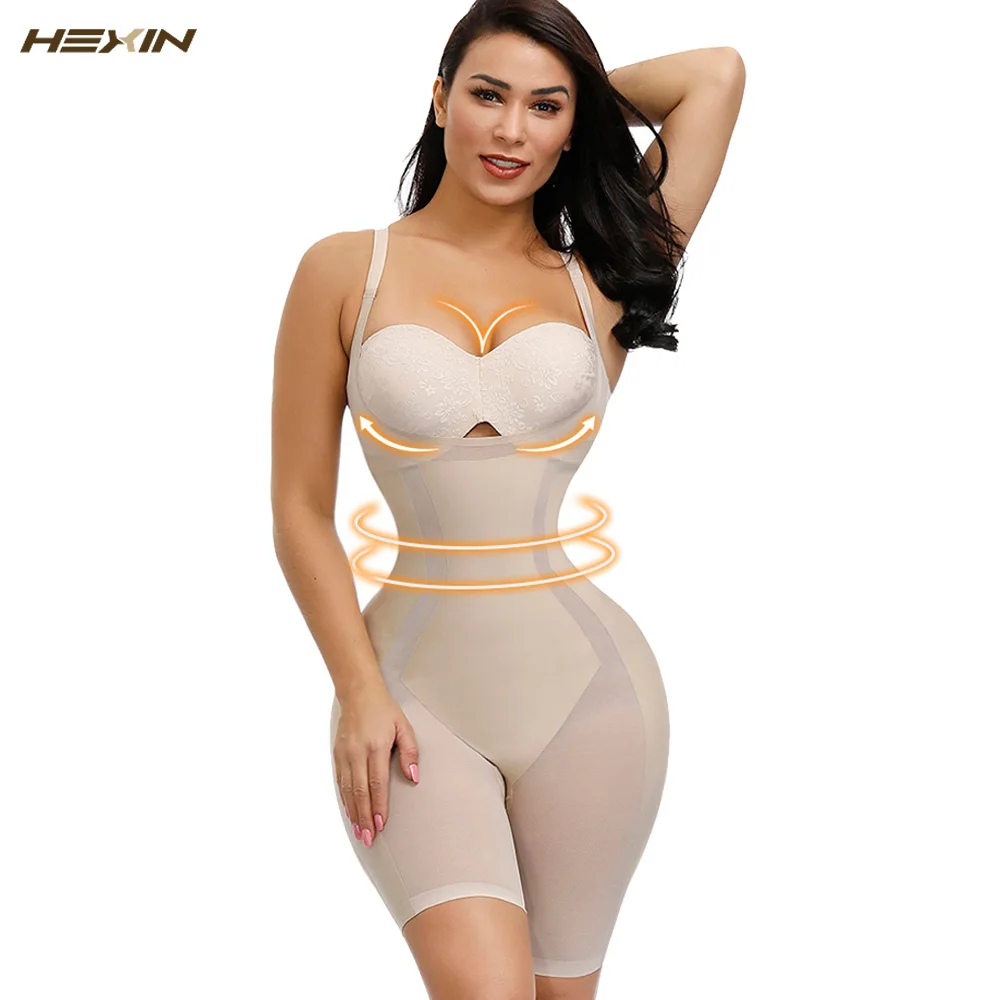 HEXIN Корректирующее белье для всего тела, моделирующее Корректирующее белье, утягивающее белье, нижнее белье, боди, контроль, трусики, Послеродовое восстановление, корсет для похудения - Цвет: nude body shaper