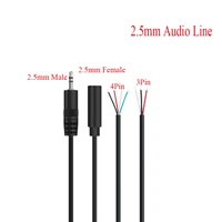 5pcs 2 5mm stereo audio line 3 4 pin wire extension cable cord male female connector single head plug jack for diy repair