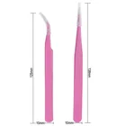 Прямые + изогнутые пинцеты для бровей и ресниц Инструменты для дизайна ногтей розовый щипцы для выбора Стразы Декоративные стикеры инструменты