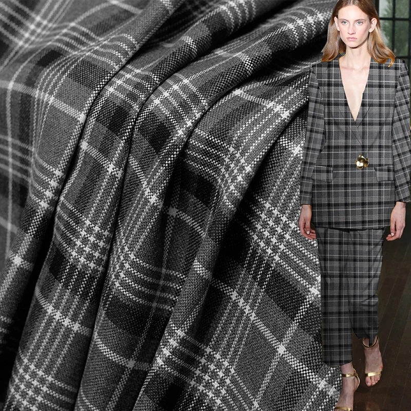 Осенняя Женская камвольная шерстяная ткань белая васберри в японском и сером