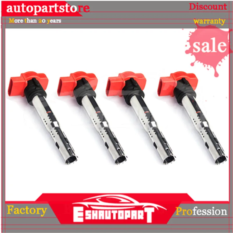 4 шт. катушки зажигания 06E905115E 06E905115A Набор для Volkswagen Golf GLI Passat Tiguan CC A3 A4 A5 A6 A7 A8 TT Q3 Q5 R8