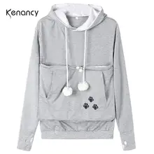 Kenancy Женский Осенний пуловер с капюшоном для любителей кошек
