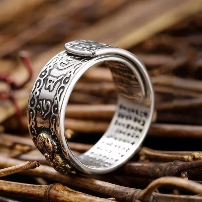 Женское и мужское кольцо Pixiu в стиле ретро фэн шуй амулет богатство счастливое