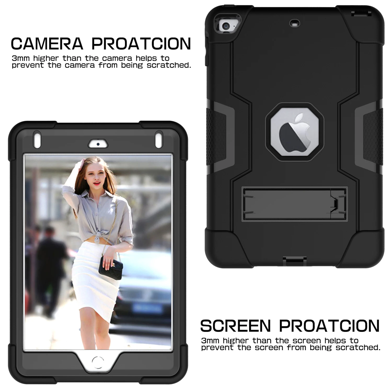 Чехол для iPad Mini 4 5 защитный чехол ударопрочный противоударный силиконовый + ПК