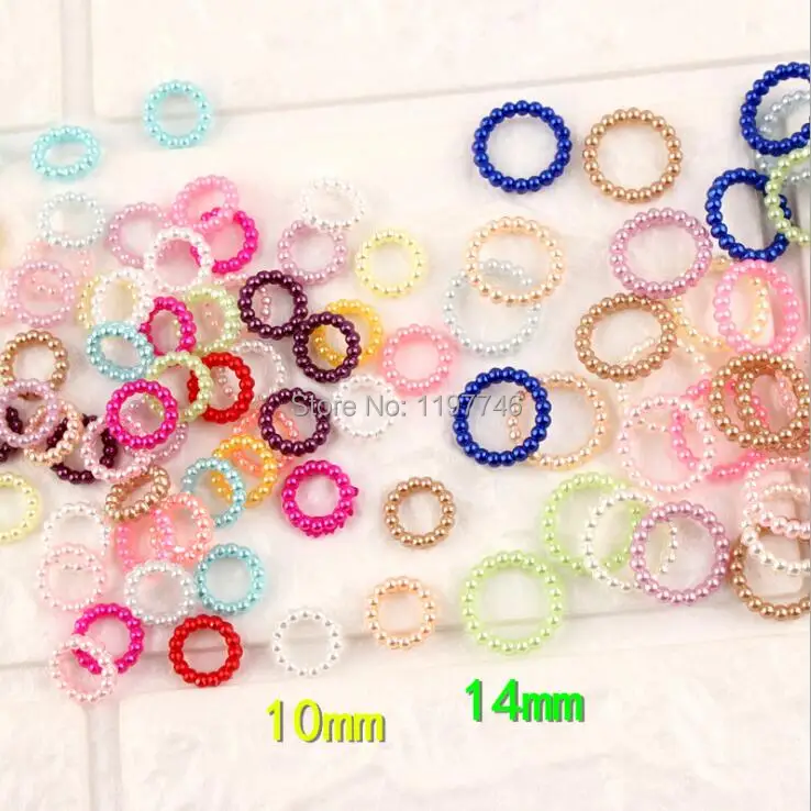 Полужемчужины для дизайна ногтей украшения 10 мм 50 шт. имитация круглых жемчужин