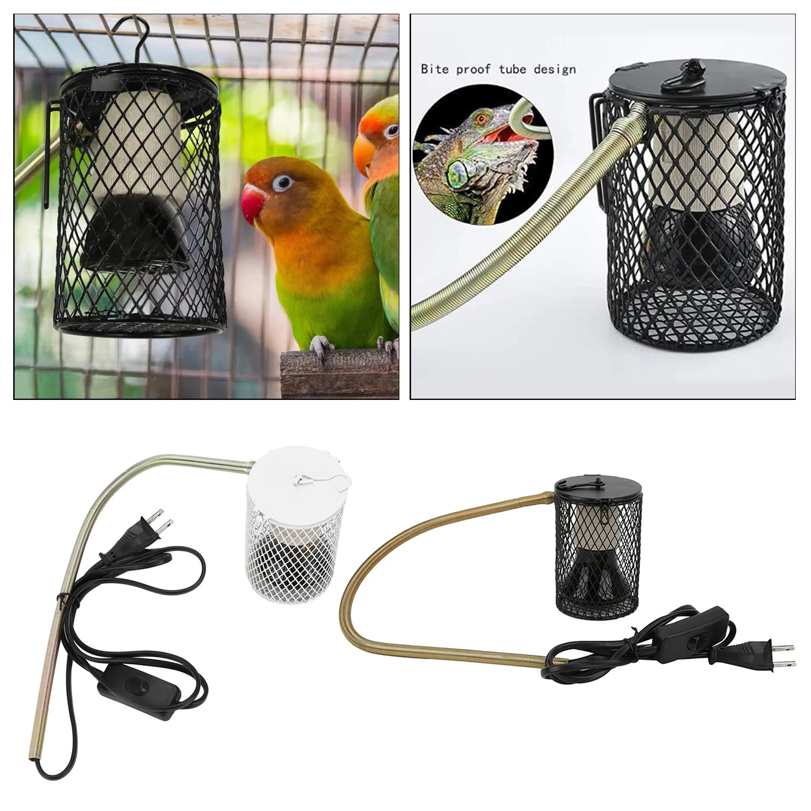 100W Ceramic Heat Emitter Reptile Heat Lamp Bulb No Light Emitting Brooder Coop Heater for Amphibian Pet & Incubating Chicken