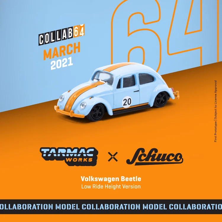 Tarmac Works X Schuco 1:64 VW Beetle перфоратор № 20 / T1 панель Van Jagermeister низкая высота езды с