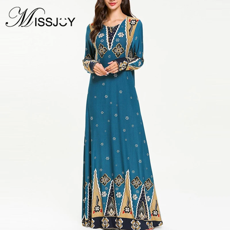 Женское платье с длинным рукавом круглым вырезом и принтом | Тематическая одежда