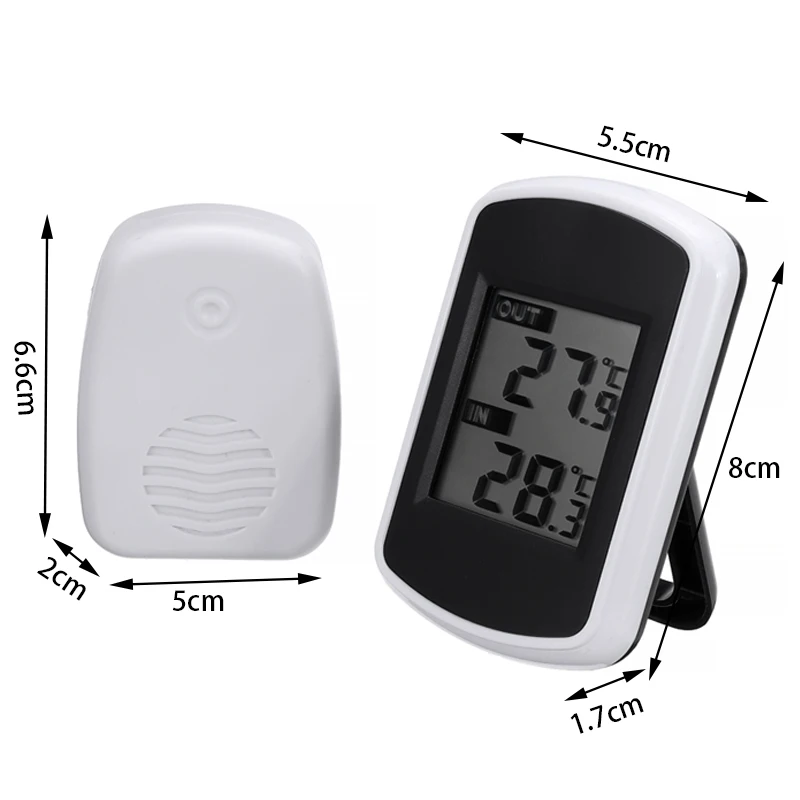 mini indoor outdoor thermometer lcd wireless digital thermometer 433mhz electronic temperature gauge ambient weather station free global shipping