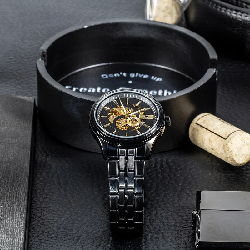 MEGALITH мужские часы Relogio Masculino automatico 2019 механические автоматические черные