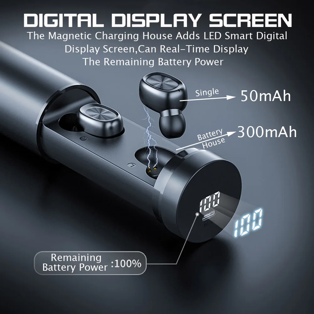 

Smart Headset Twins Wireless Headphones Earphones Earbuds Stereo Sports Touch
