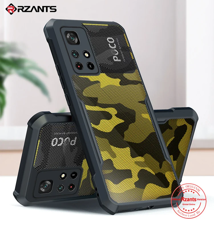 

Rzants For Xiaomi POCO M4 PRO 5G Case Hard [Camouflage Beetle ] Cover TPU Half Clear Phone Shell Military Cool Casing