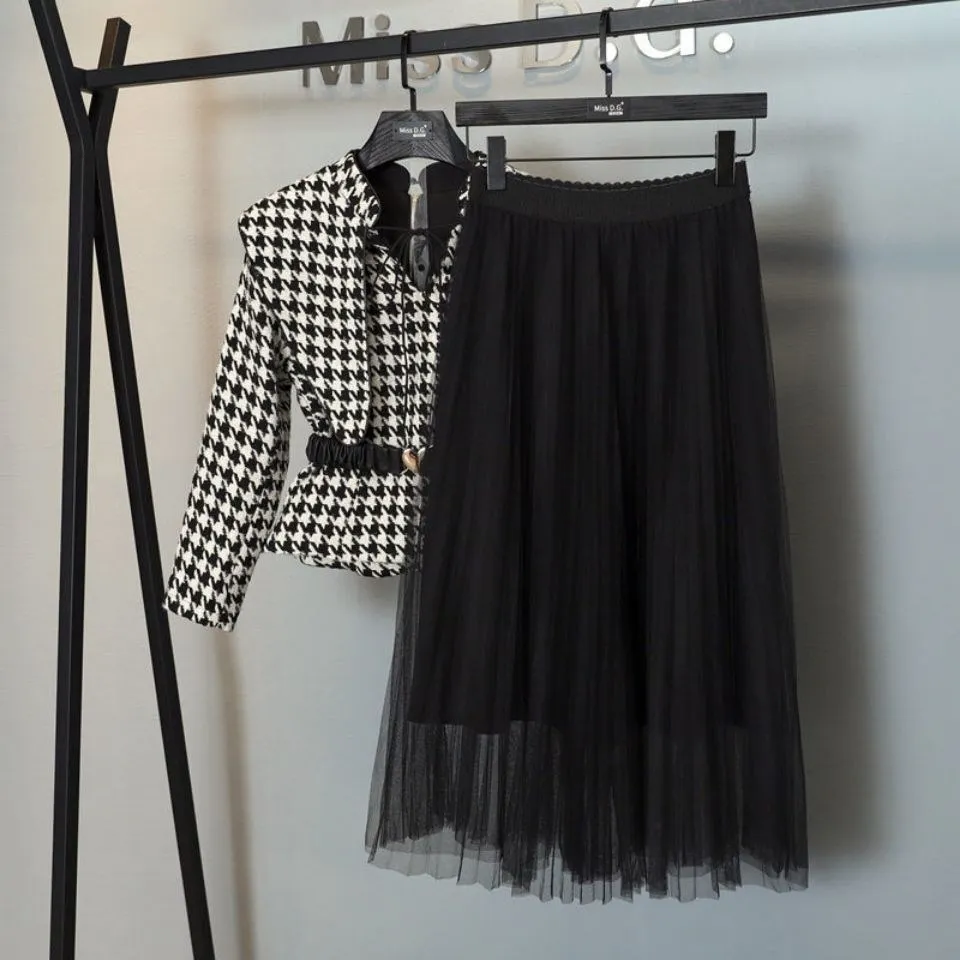 Женский очаровательный шерстяной костюм маленький Очаровательный Комплект из