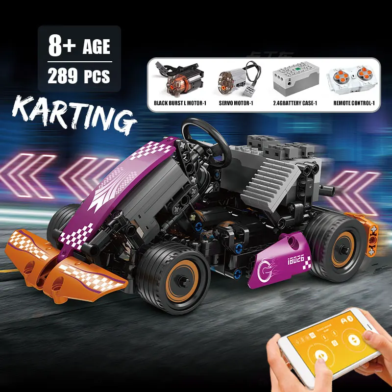 Высокотехнологичная моторизованная Гоночная машина картинг MOULD KING креативная