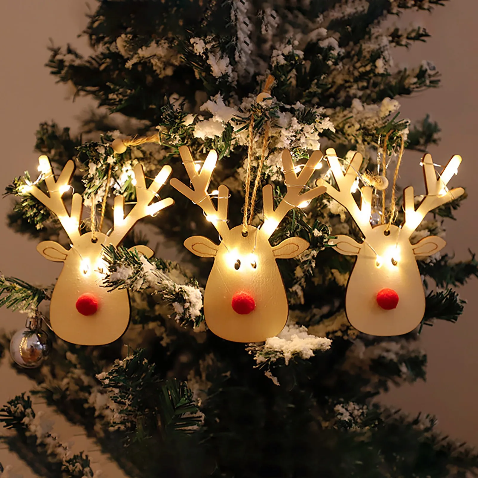 

2021 New LED Christmas Deer Copper Wire Lights Pendant Christmas Tree Window Decoration String Of Lights Decorative Ornaments