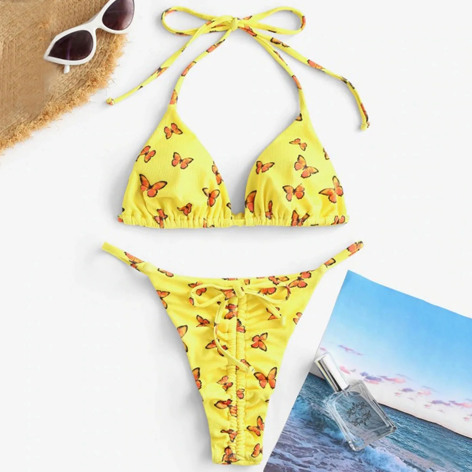 2021 пикантные искусственное Новогоднее дерево с милой бабочкой в точку бикини Для