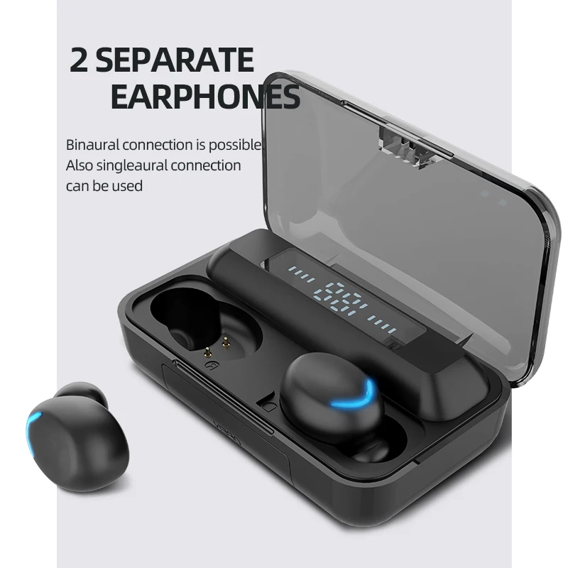 Беспроводные наушники Ubeamer S10 Bluetooth 5 0 с зарядным чехлом водонепроницаемые