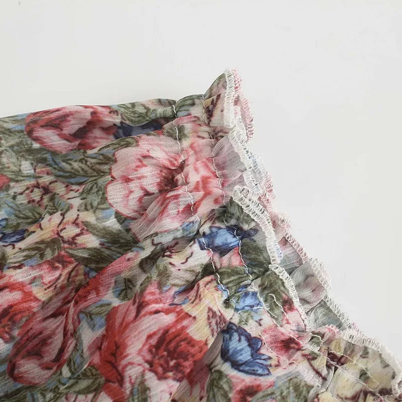 

2021 ZA summer new women's clothing retro fashion floral printed shirt T-shirt top RA 7782479 7782/479