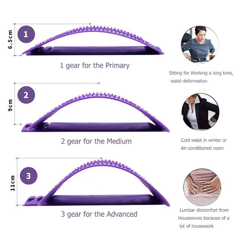 

Back Stretch Equipment Massager Massageador Magic Stretcher Fitness Lumbar Support Relaxation Spine Pain Relief orthosis