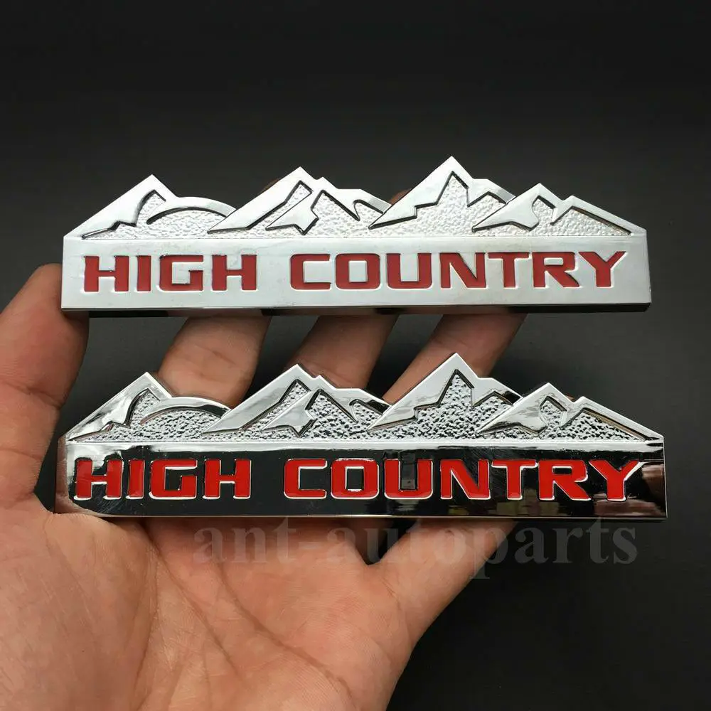 

Металлическая красная эмблема высокой страны, 2 шт., автомобильный багажник, брызговик, задний значок, наклейка