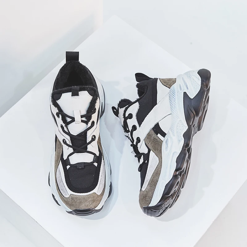 Женские массивные кроссовки на платформе 5 см женская обувь толстой подошве