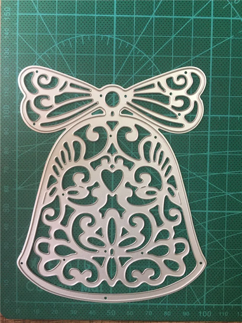 

Lace Christmas Bow Bell Metal Cutting Dies Scrapbooking dies Embossing Die Cut Paper Cards Photo Album Stencils Dies Templates