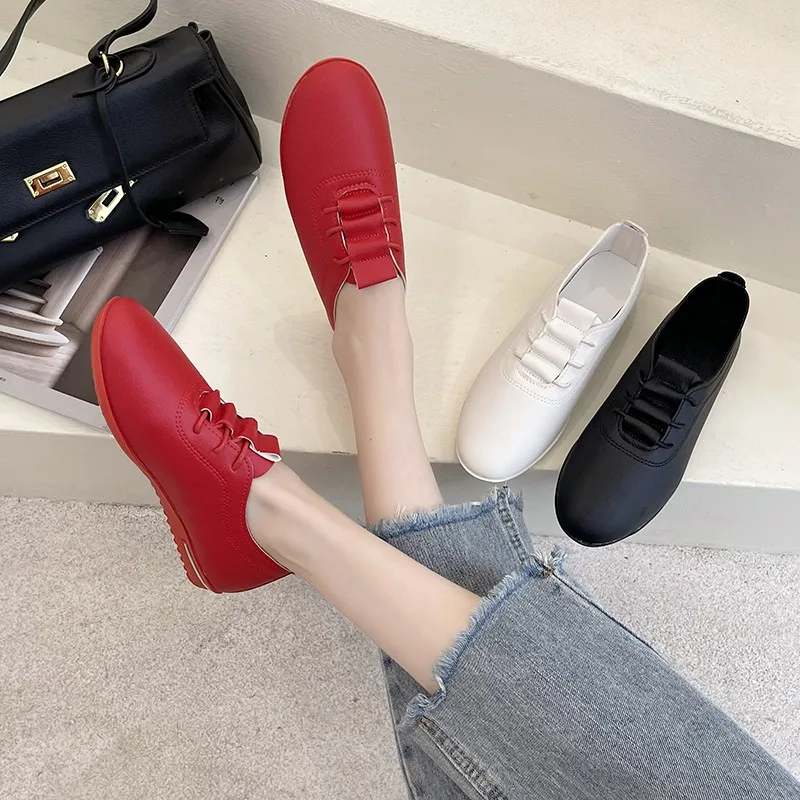 

Women's low-heel flat casual shoes loafers sports shoes spring and autumn vulcanized shoes large size women's shoes