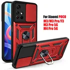 Бронированный противоударный чехол для телефона Xiaomi Mi Poco M4 M3 Pro 5G F3, чехол с магнитным кольцом-держателем, защитный чехол для камеры