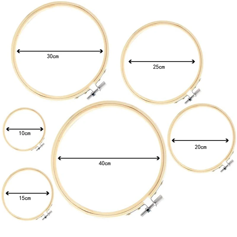 

5PCS set Bamboo Frame Embroidery Hoop Ring DIY Decorations Cross Stitch Machine Round Loop Hand Household Sewing Tools