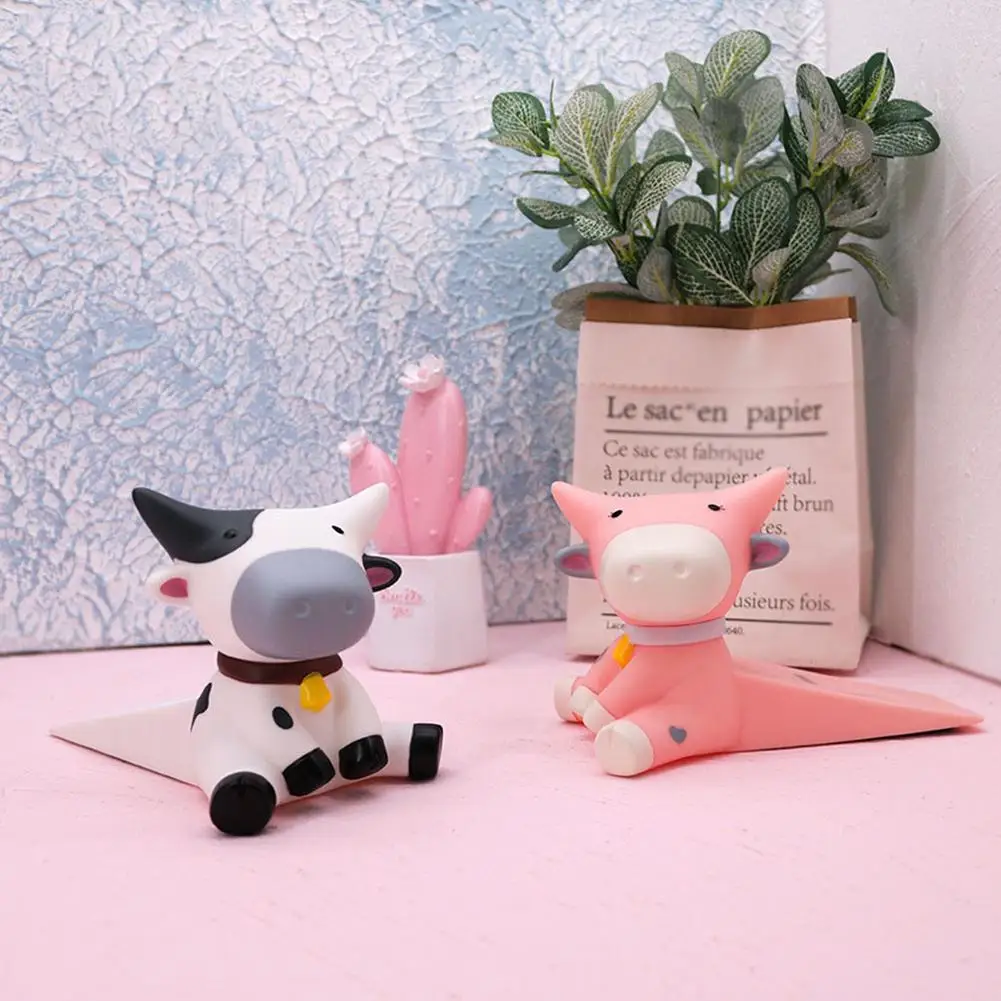 

Door Stopper Anti-collision Silicone Resin Cartoon Cow Wall Protector Anti-collision Door Stop Door Stopper For Home Decoration