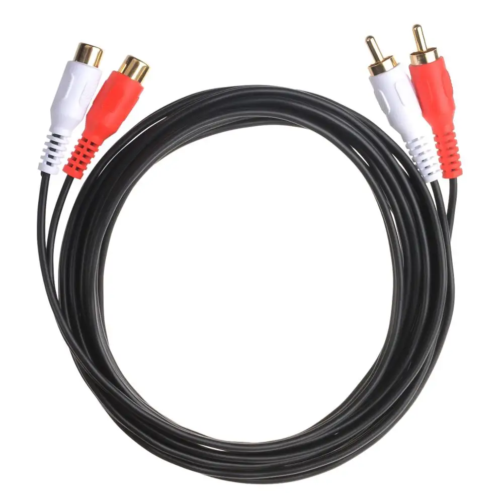 AV extension cable gold plate RCA Audio Extension Cable 2RCA Male to Female Red/White Connector | Электроника