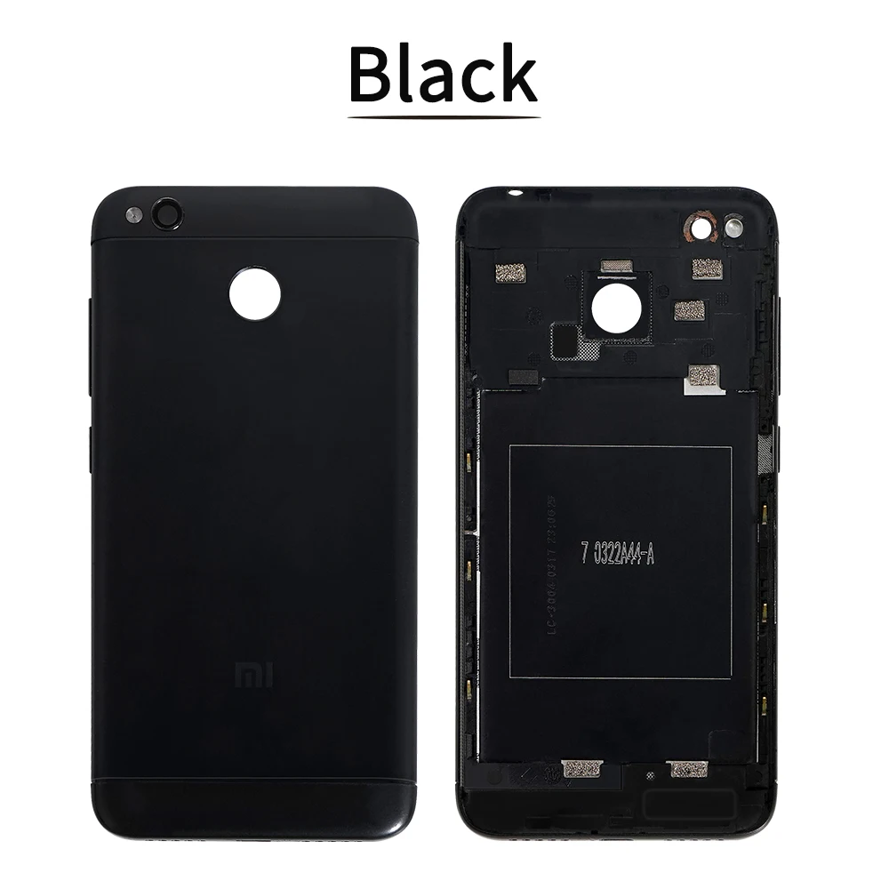 Black Корпус для Xiaomi Redmi 4X металлический Батарея задняя крышка мобильного телефона для Redmi4X Запчасти для авто чехол - Цвет: Black