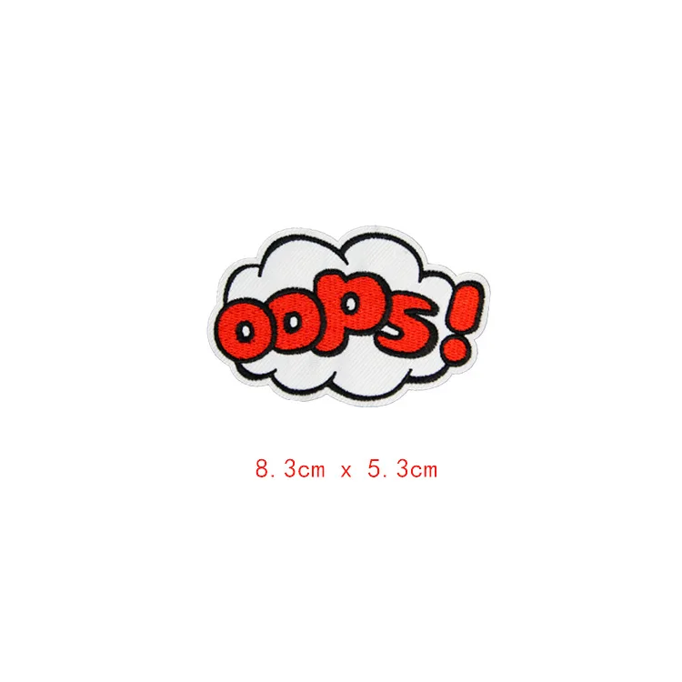 1-PCS-H-5 1 шт. Алфавит POW OPPS WOW патчи для одежды DIY полосы железа на аппликации одежда наклейки буквы вышивка значки@ D - Цвет: 1-PCS-H-5