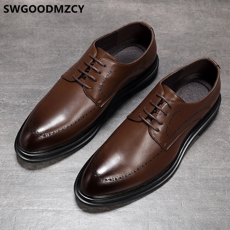 

Oxford Shoes For Men Coiffeur Designer Shoes Men Classic Italian Brand Leather Shoes Men Formal Brown Dress Chaussure Homme Bona
