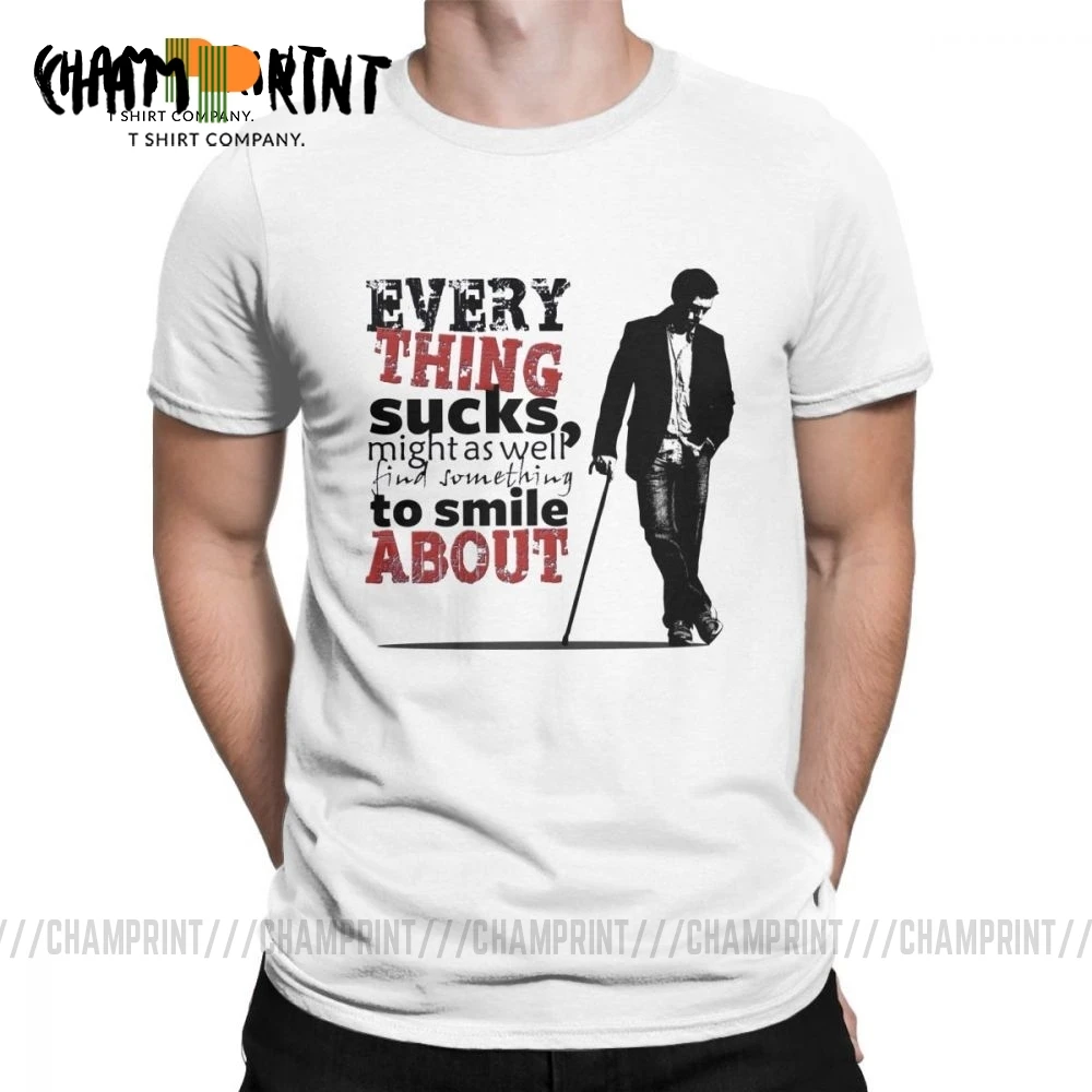 Мужские футболки Dr House MD Everything смешные с коротким рукавом топы круглым вырезом