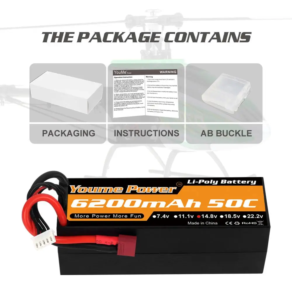 youme 4s lipo батарея 148 v 6200 мач жесткий че