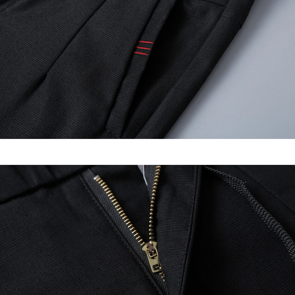 

Men's Suitable for Spring and Autumn Pure Color Fashion Casual New Styles of Elastic Fabric Trousers Young Students Long Pants