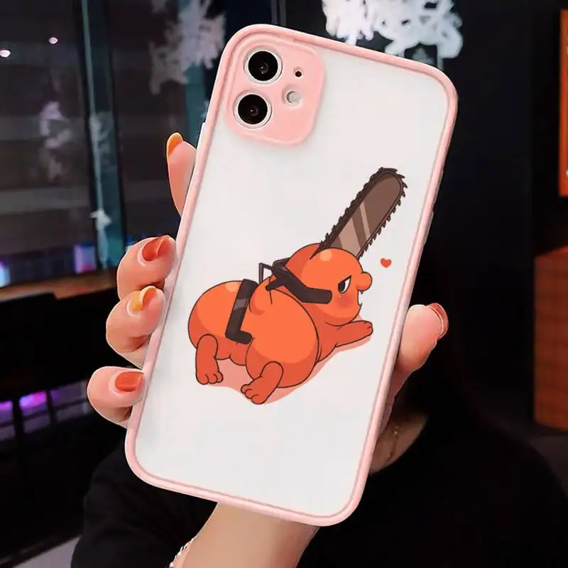 

chainsaw man japanese anime Phone Case matte transparent For iphone 7 8 11 12 plus mini x xs xr pro max cover