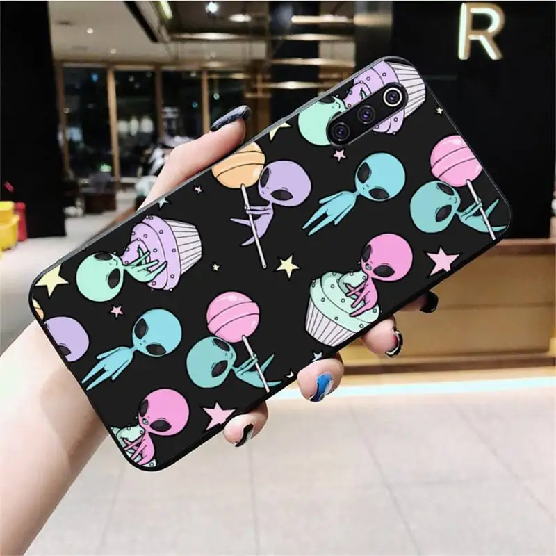 Чехол для телефона Alien Art черный мягкий силиконовый чехол Xiaomi Mi10 10Pro 10 lite Mi9 9SE 8SE