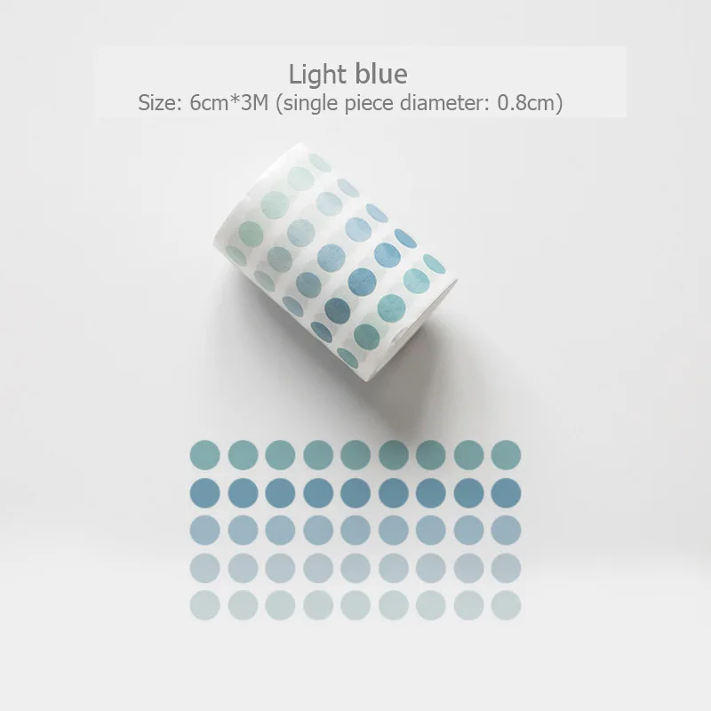 Light blue 1 предмет красочная лента washi круглая форма искусства журнал украшения Скрапбукинг малярный скотч для празднования свадьбы/дня рождения/Журнал Декор - Цвет: Light blue