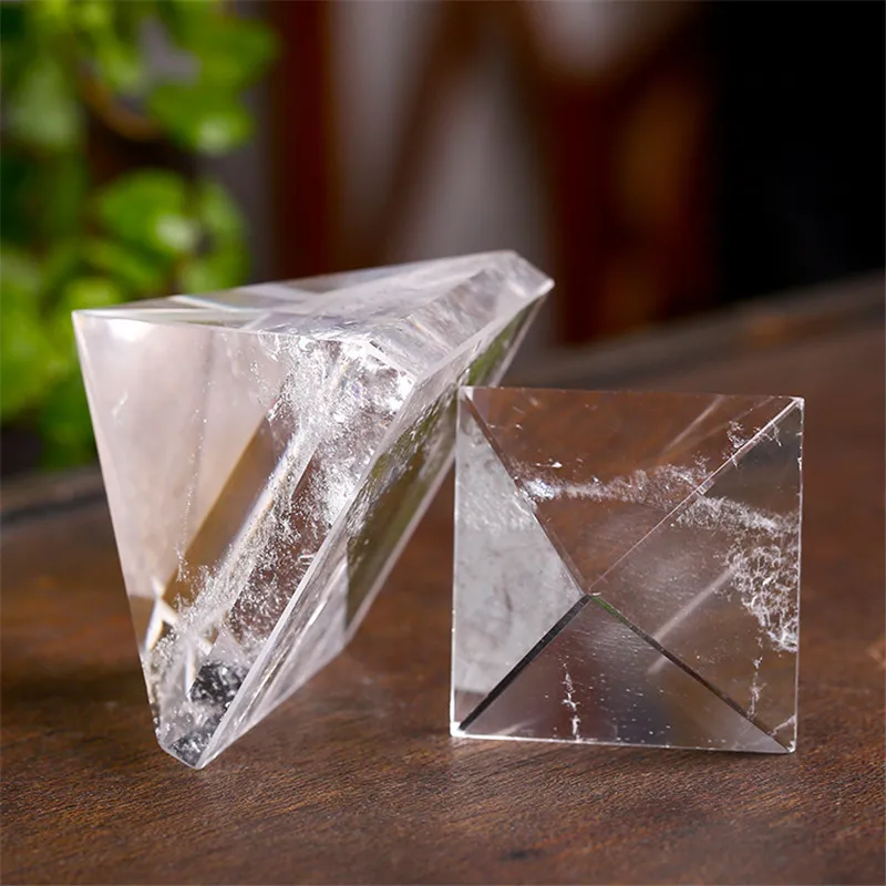 Натуральный белый хрусталь Пирамида фэн шуй подвеска Хрустальная exorcism медитация