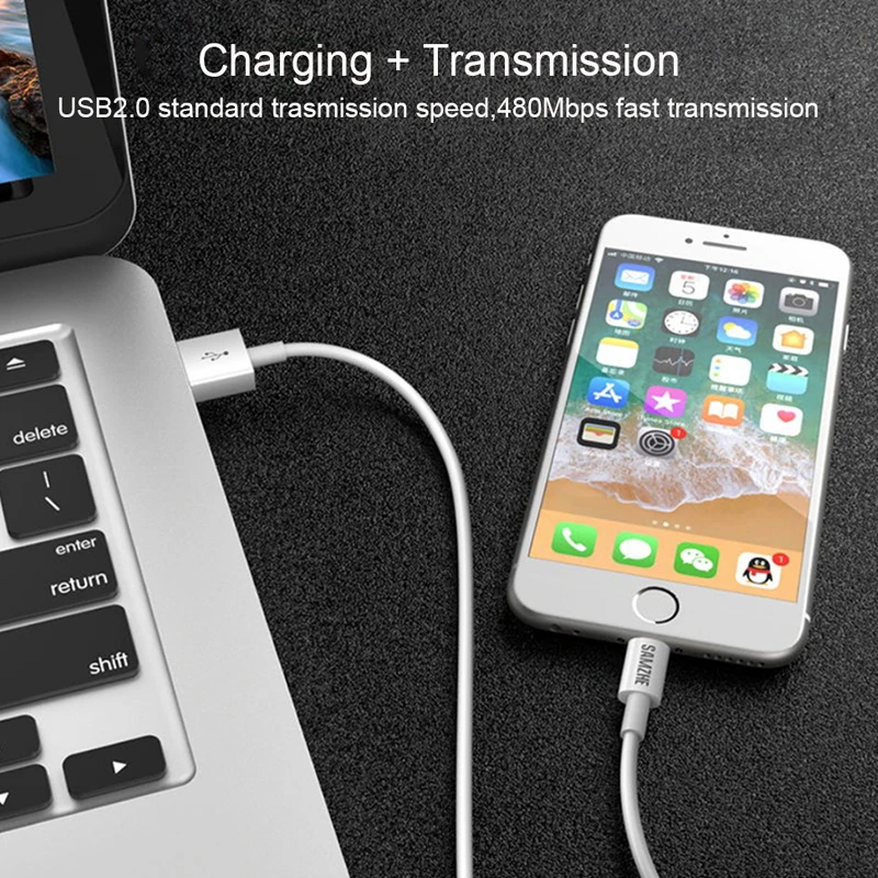 SAMZHE USB-кабель для iPhone 11 X Xs Max 2.4A Быстрая зарядка зарядки и передачи данных SE 8 7 6 |