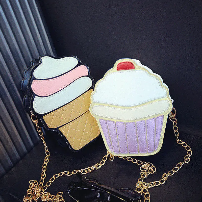 Женская сумка с мороженым через плечо кожаная мессенджер кошелек сумки