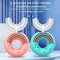 new donuts childrens toothbrush oral hygiene convenient simple to clean easy to use silicone manual u shaped toothbrush