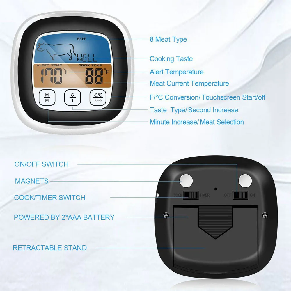 Цифровой термометр для приготовления пищи и барбекю измеритель температуры мяса