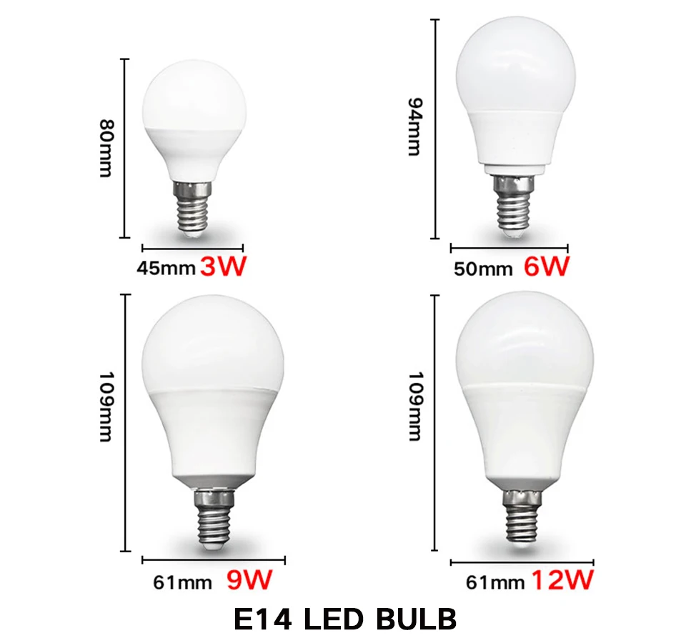 LED Bulb Lamps E27 E14 3W 6W 9W 12W 15W 18W 20W led Lampada Cold Warm White Light AC 220V 230V 240V Bombilla Spotlight