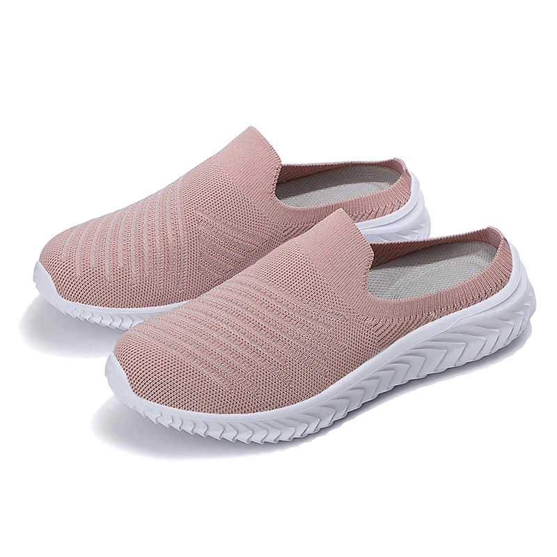 

Plus Size 36-42 Women Flats Mesh Walking Sneakers Spring Summer Half Loafers Soft Casual Shoes 2021 Ladies Ballet Shoes
