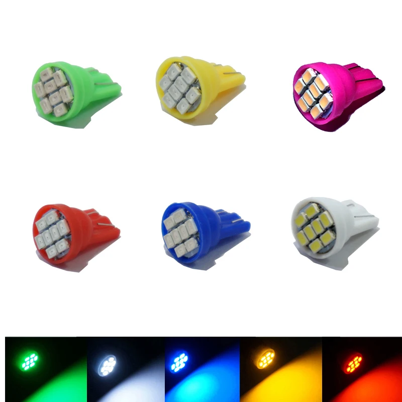 Светодиодный стояночный фонарь W5W T10 194 168 3020 8SMD автомобильный боковый клиновидный