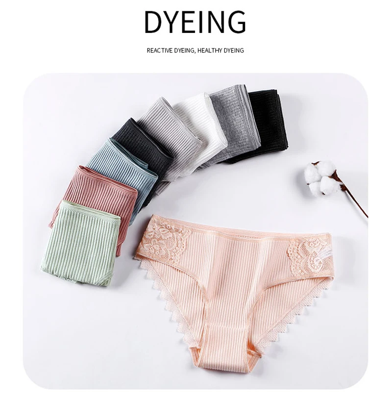 

2pcs Sexy Lace Briefs Cotton Low Waist Underwear Panties Women Women's Underpants Pants Female Underwear Underpants For Women