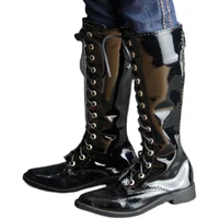 bjd shoes black synthetic leather high boots for 70cm tall sd17 uncle dk dz aod dd doll